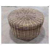 Vintage Large Wicker Ottoman / Coffee Table