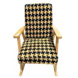 Wood Frame Rocking Chair Multicolor Upholstery