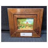Vintage Original Art Painting On Artist Board -