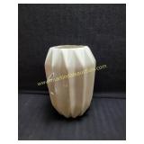 Vintage White Ceramic Flower Vase 9" tall