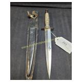 Decorative Collectible Dagger w Leather Sheath