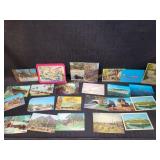 24) Vintage Postcards - Mix Lot