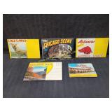 5) Vintage Postcard Books - Mix Lot