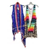 2) New Long Tail Vest Sarape & USA Theme - One