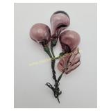 Vintage Mid Century Blown Glass Purple Grapes