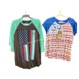 2) New Ladies Size Large Tees