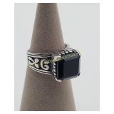 Vintage Sterling Silver Black Onyx Ring Sz 6