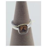 Beautiful Citrine Sterling Silver Ring Sz 7