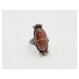 Sterling Silver Druzzy Copper Color Stone Ring Sz