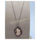 Vintage Sterling Silver Dancing Muse Camoe Pendant