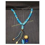 Vintage Art Glass Chunky Heavy Necklace