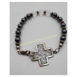 Sterling Silver & Hematite Beads Bracelet