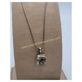 Large Faceted Peridot?? Pendant On Sterling