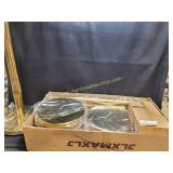 Set Of 6 Crowd Control Gold Color Barriers w Red