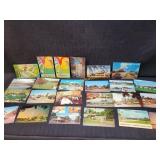 24) Vintage Postcards - Mix Lot