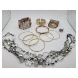 Mix Lot Of Jewelry - Bracelets, Owl Ring, Watch &