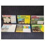 6) Vintage Postcard Books - Mix Lot