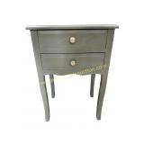 Gray Wooden 2 Drawer Side Table / Nightstand