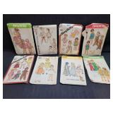 8) Vintage SIMPLICITY Kids Clothing Patterns