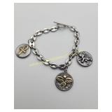 Stainless Steel Toggle Clasp Charm Bracelet