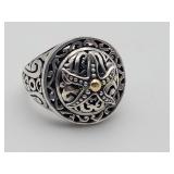Sterling Silver & 18K Gold Accent Ring