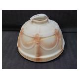 Vintage Milk Glass Lamp Shade w Brown Accents