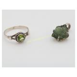 Sterling Silver Peridot Ring & Pendant