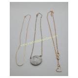 3 Gold Tone Chains / Necklaces