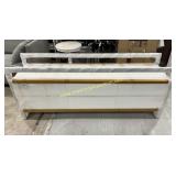 Modani Bari White Dresser Chrome MISSING GLASS &
