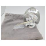 Vintage Steuben Glass Swirl Egg Paperweight