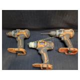 3 Ridgid 18V Drills For Parts