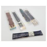 5) Vintage New Old Stock Leather Watch Bands