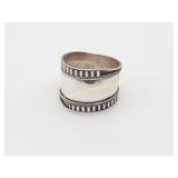 Sterling Silver Bali Style Wide Ring Sz 6