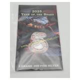 2025 Year Of The Snake 5 Grams 999 Fine Silver