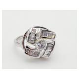 Sterling Silver CZ Ring Size 8-1/2