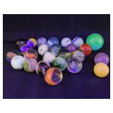 Lot Of 25 Vintage Glass Marbles, Mixed Lot,