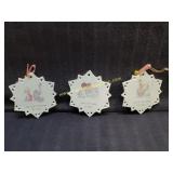 3) Vintage 1990 Precious Moments Christmas