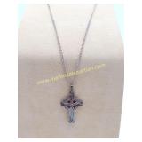 Vntg Sterling Silver SOLVAR Celtic Cross Pendant