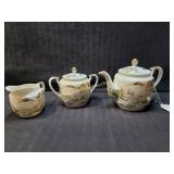 Antique KUTANI Japan Coffee Pot, Sugar Bowl &