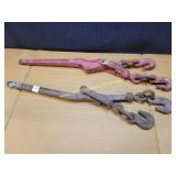 Pair Of Non-Matching Chain Binders - Red & Brown