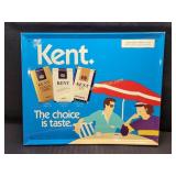 Vintage 1988 KENT Cigarettes Metal Sign