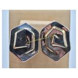 Modernist Jean Duclos Sterling Silver Earrings