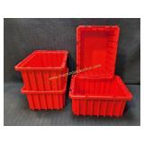 4) Akro-Mils 8" x 11" Plastic Organizers Slotted