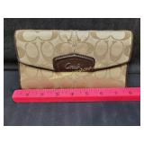 Preowned Coach Ashley Khaki Brown Checkbook