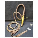 Vintage 12 Foot Leather Bullwhip Latigo