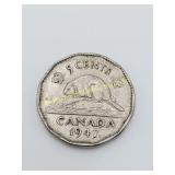 1947 Maple Leaf Canada Nickel