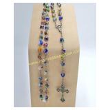 Murano Style Heart Beads Rosary Necklace Italy