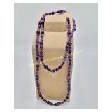Beautiful 40" Amethyst Necklace w Sterling Clasp