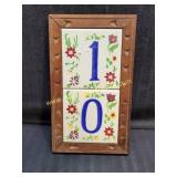 Vintage Decorative Ceramic Tiles on Wood Plaque