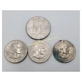 3) Susan B Anthony Dollars & 1) Kennedy Half